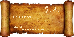 Tury Anna névjegykártya